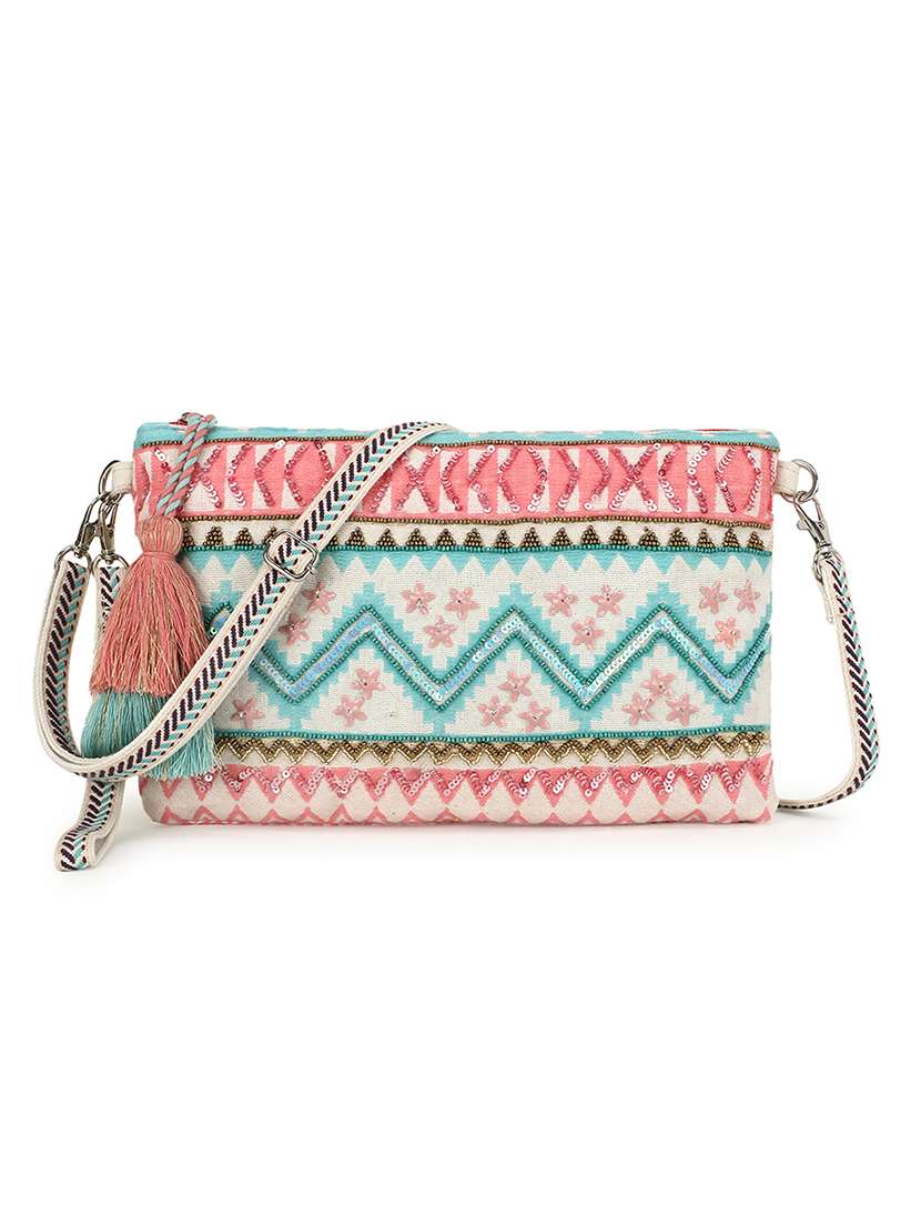 neutral embellished regular sling bag - 18410735 -  Zoom Image - 0
