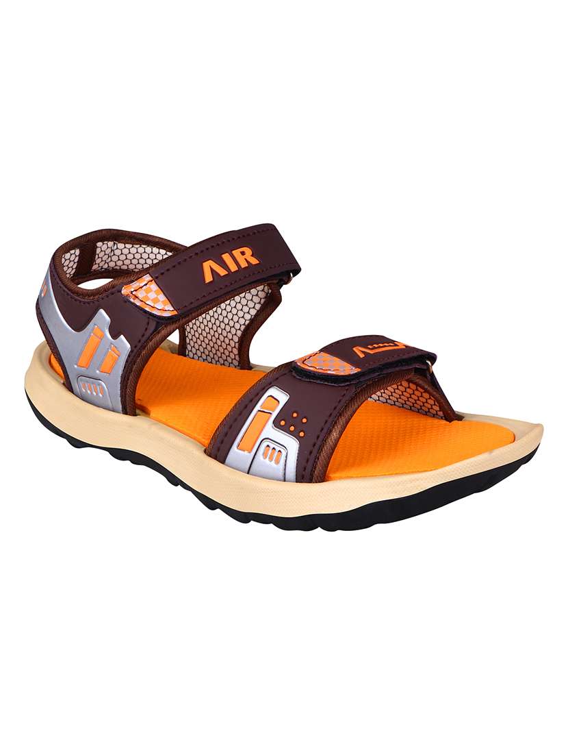 orange resin back strap sandals