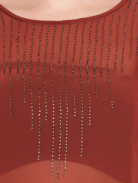 women's ruffle round neck top - 18411086 -  Standard Image - 4