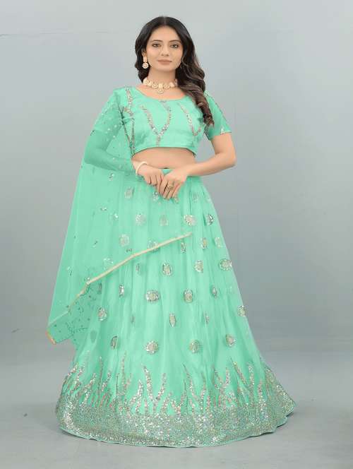 embroidered a-line lehenga - 18411104 -  Standard Image - 0