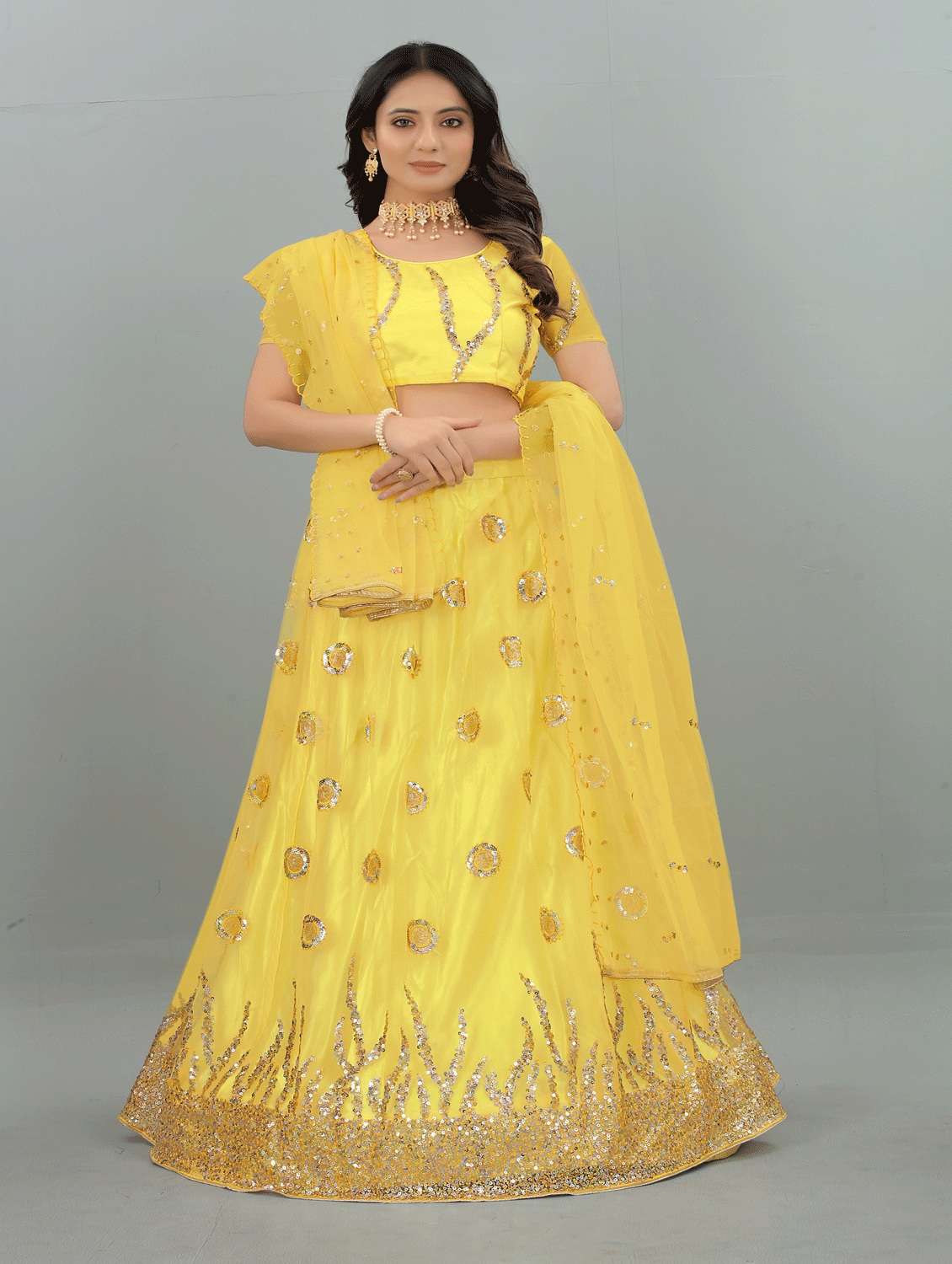 embroidered a-line lehenga