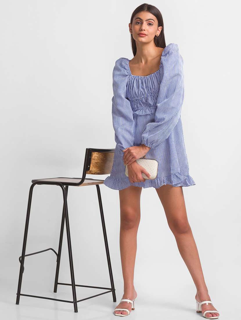 women's tiered dress striped dress - 18411410 -  Standard Image - 4