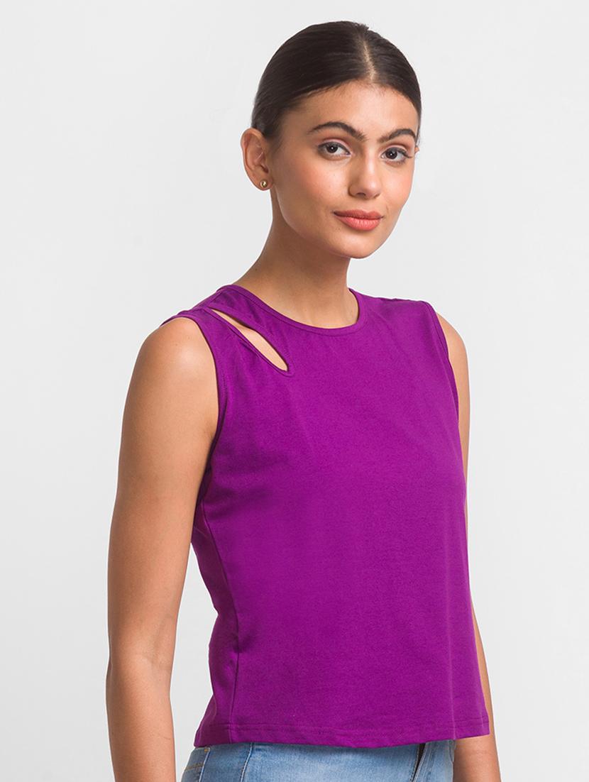 women's straight round neck top - 18411415 -  Standard Image - 1