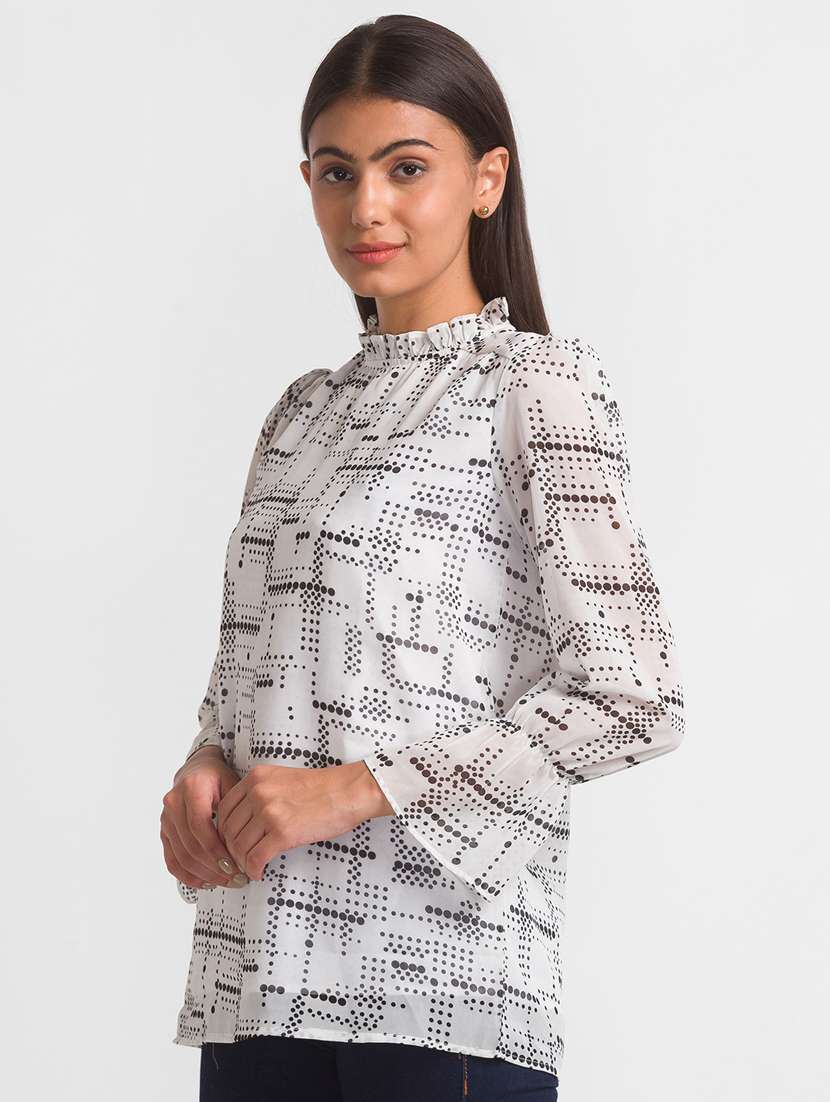 women's a line mock neck top - 18411419 -  Standard Image - 1