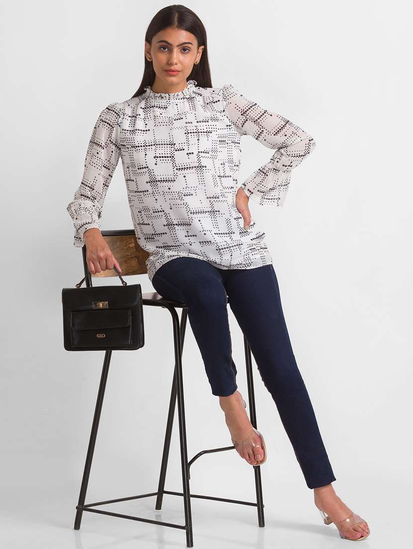 women's a line mock neck top - 18411419 -  Standard Image - 4