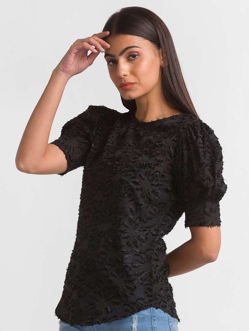 women's straight round neck top - 18411420 -  Standard Image - 1