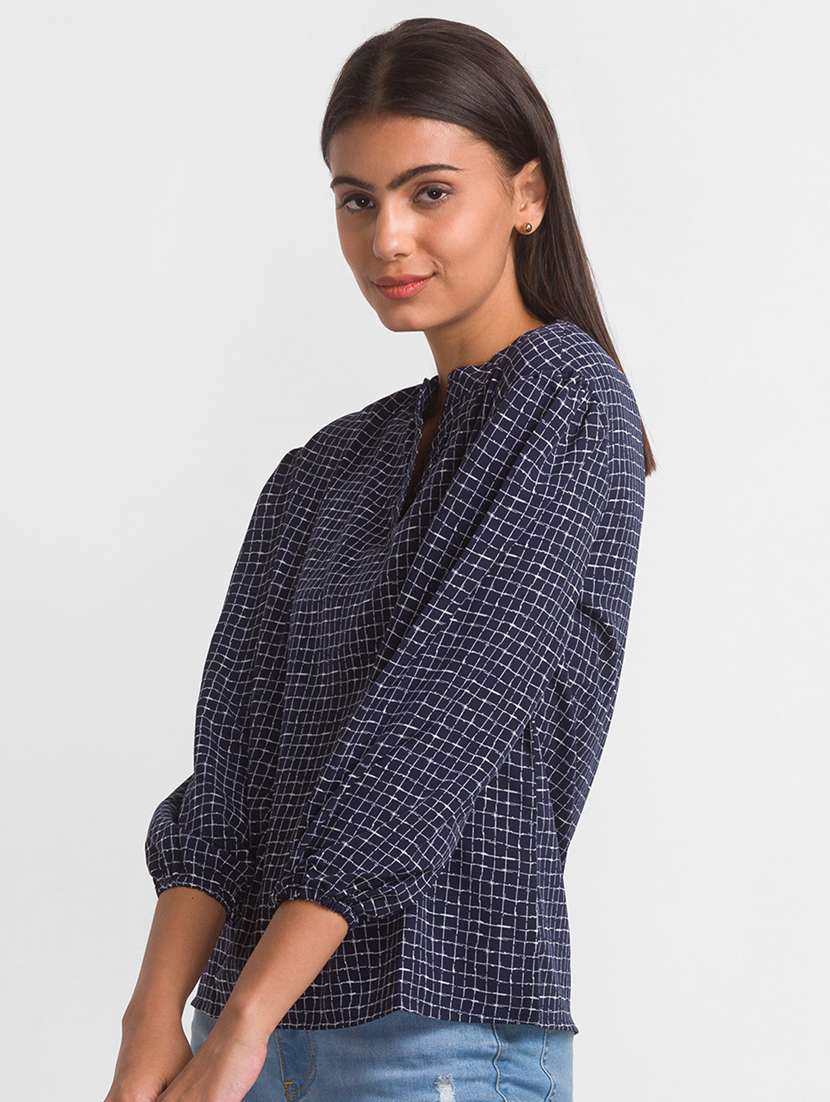 women's straight mandarin neck top - 18411421 -  Standard Image - 1