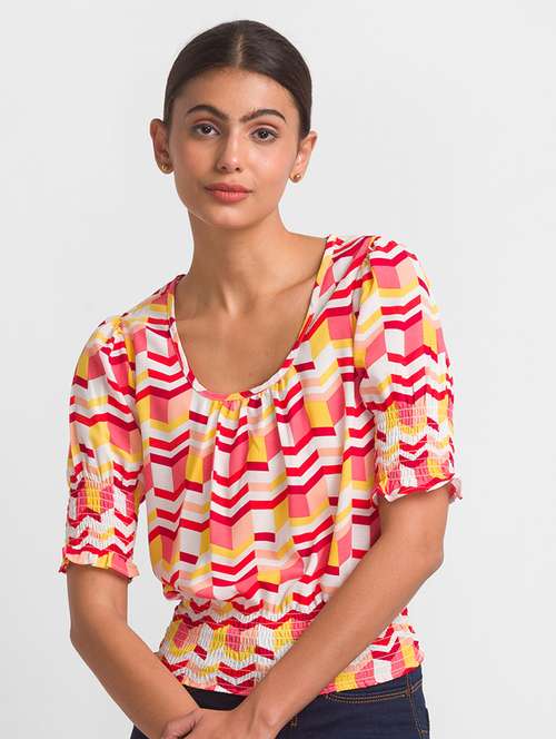 women's blouson round neck top - 18411427 -  Standard Image - 0