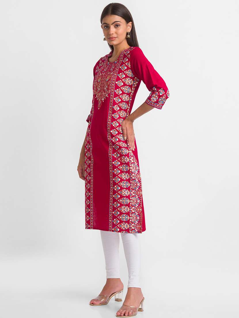 women's straight kurta - 18411437 -  Standard Image - 1