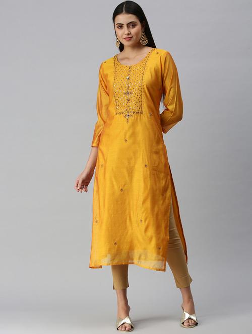 women's straight kurta - 18411553 - Standard Image - 0