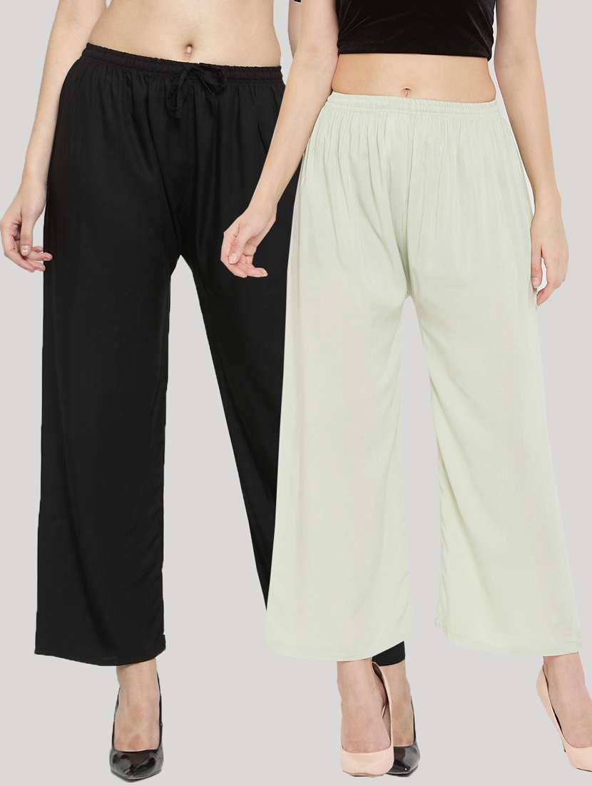 set of 2 pcs solid palazzo