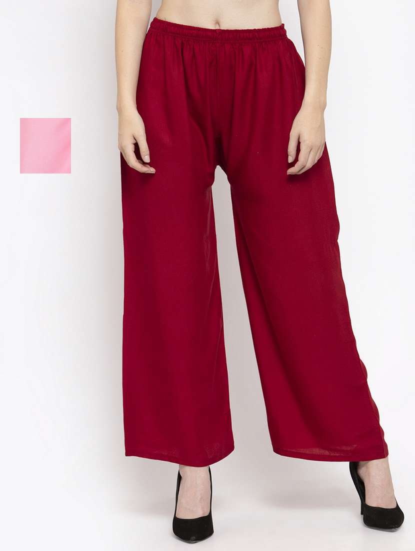 set of 2 pcs solid palazzo