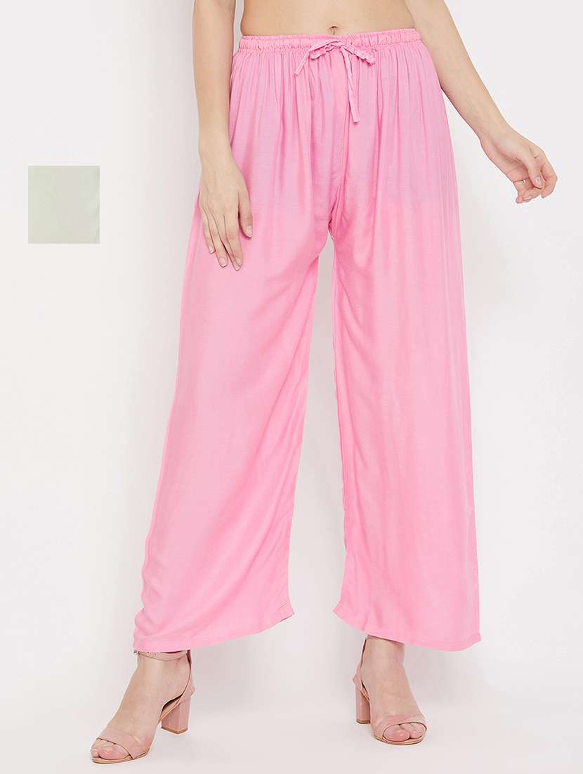 set of 2 pcs solid palazzo