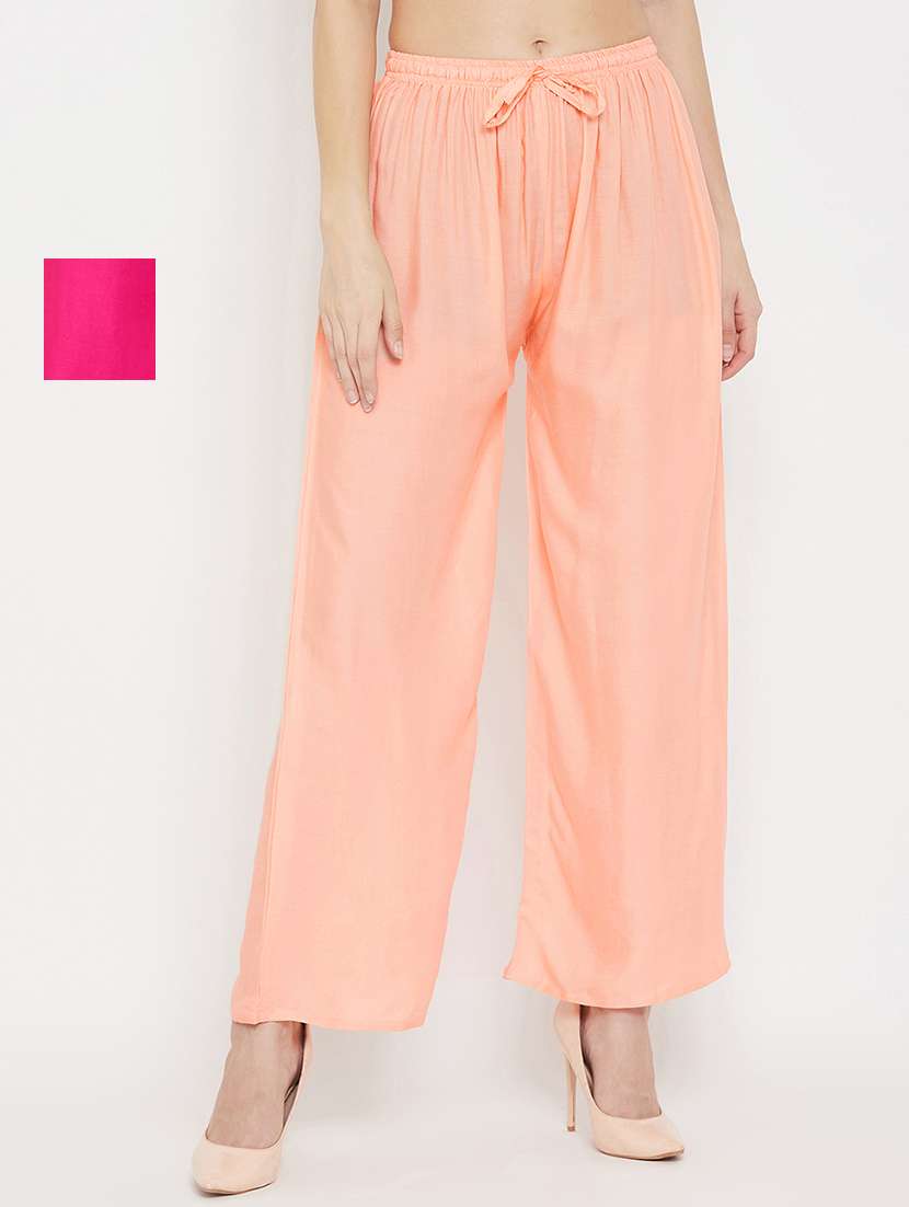 set of 2 pcs solid palazzo