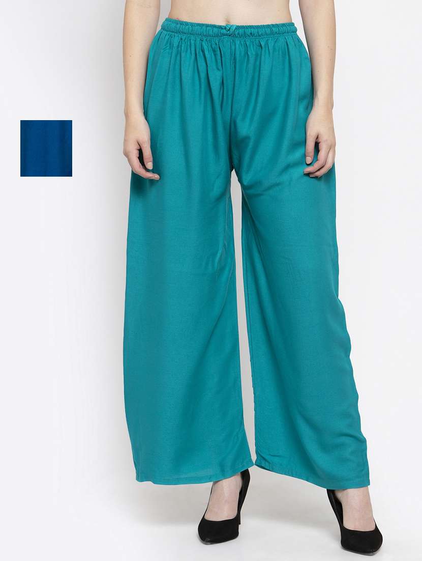 set of 2 pcs solid palazzo