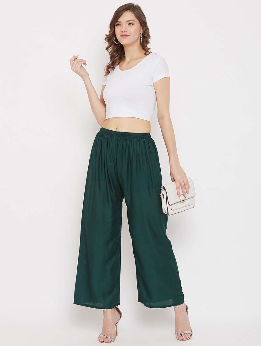 set of 3 pcs solid palazzo - 18412008 -  Standard Image - 4