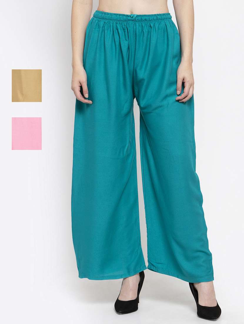 set of 3 pcs solid palazzo