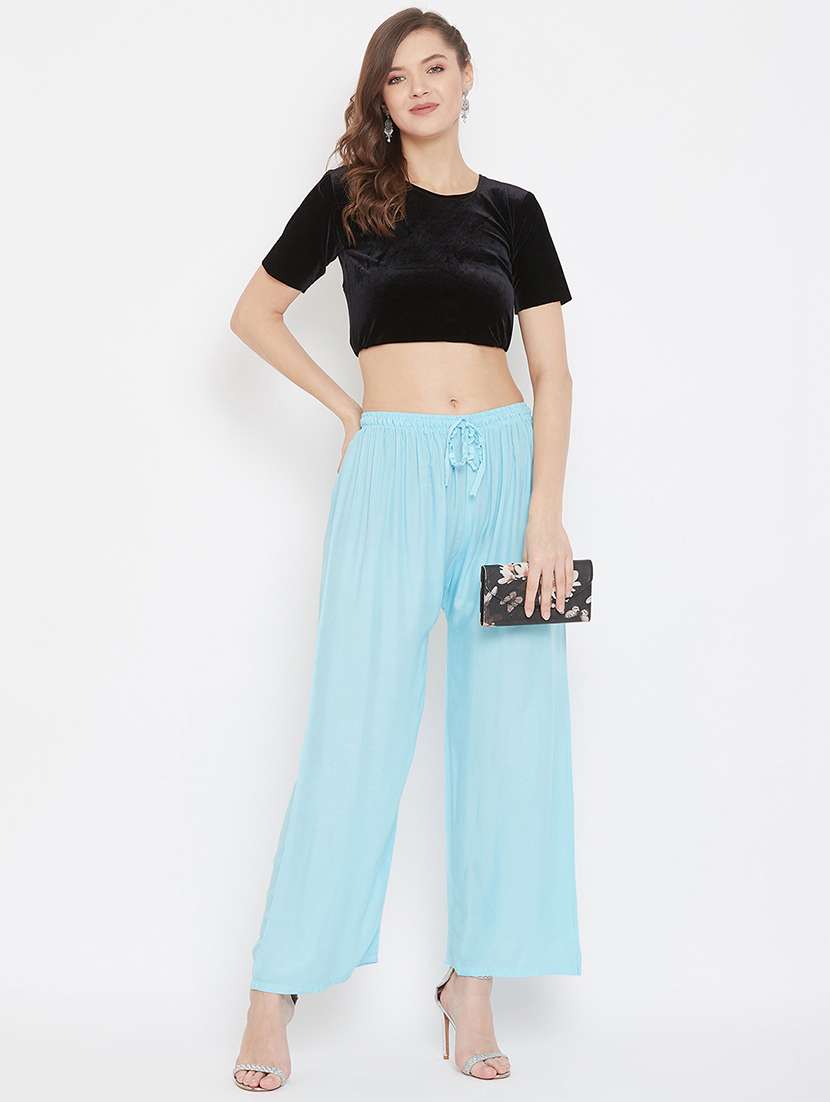 set of 3 pcs solid palazzo - 18412039 -  Standard Image - 4