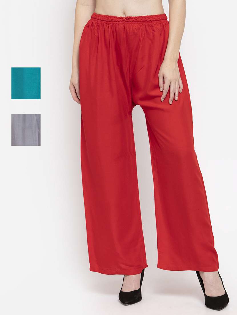 set of 3 pcs solid palazzo