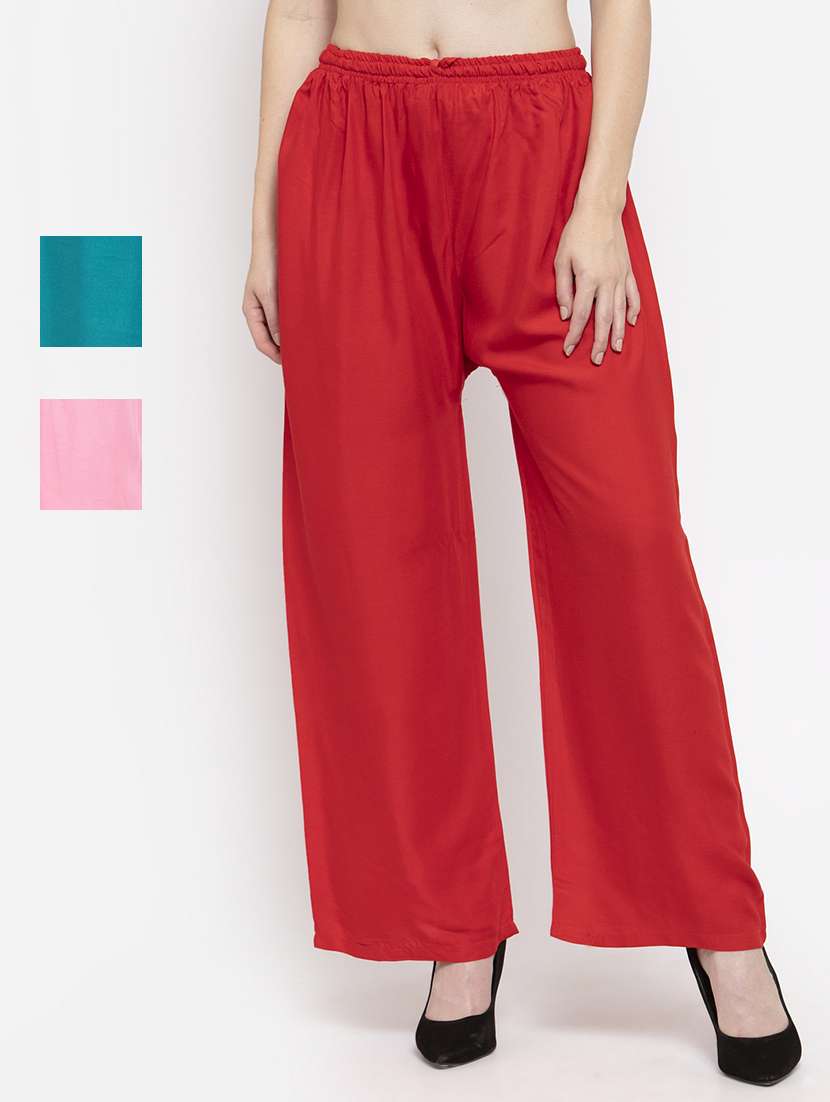 set of 3 pcs solid palazzo