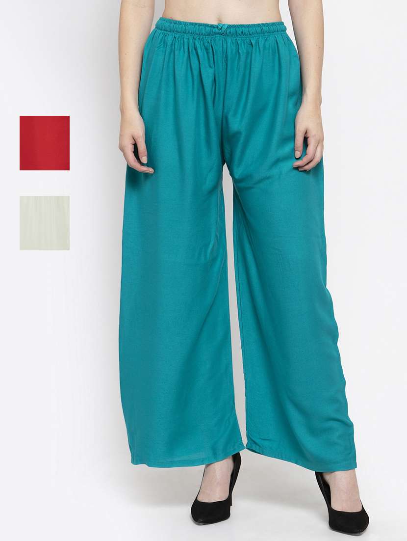 set of 3 pcs solid palazzo