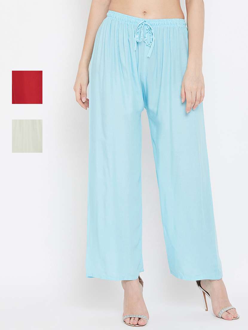 set of 3 pcs solid palazzo