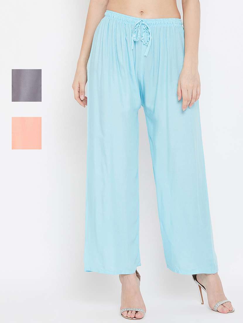 set of 3 pcs solid palazzo