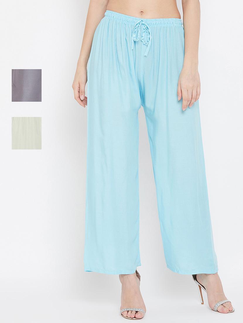 set of 3 pcs solid palazzo - 18412056 - Zoom Image - 0