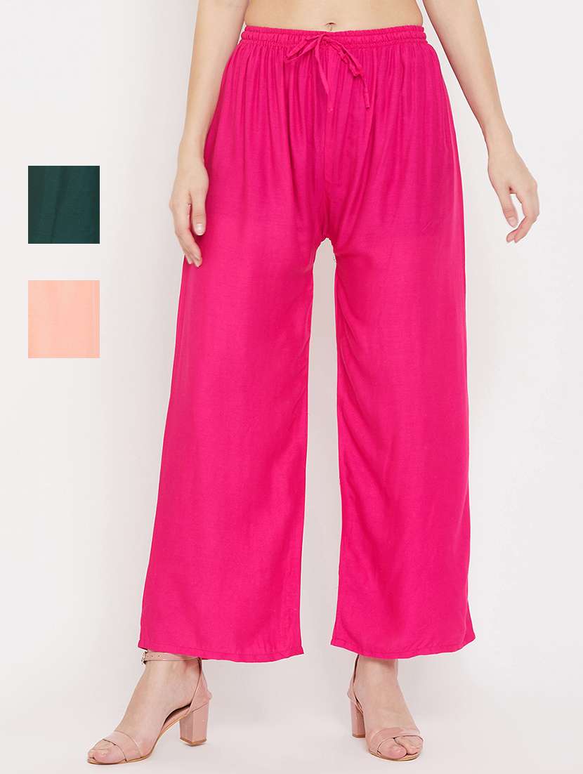 set of 3 pcs solid palazzo