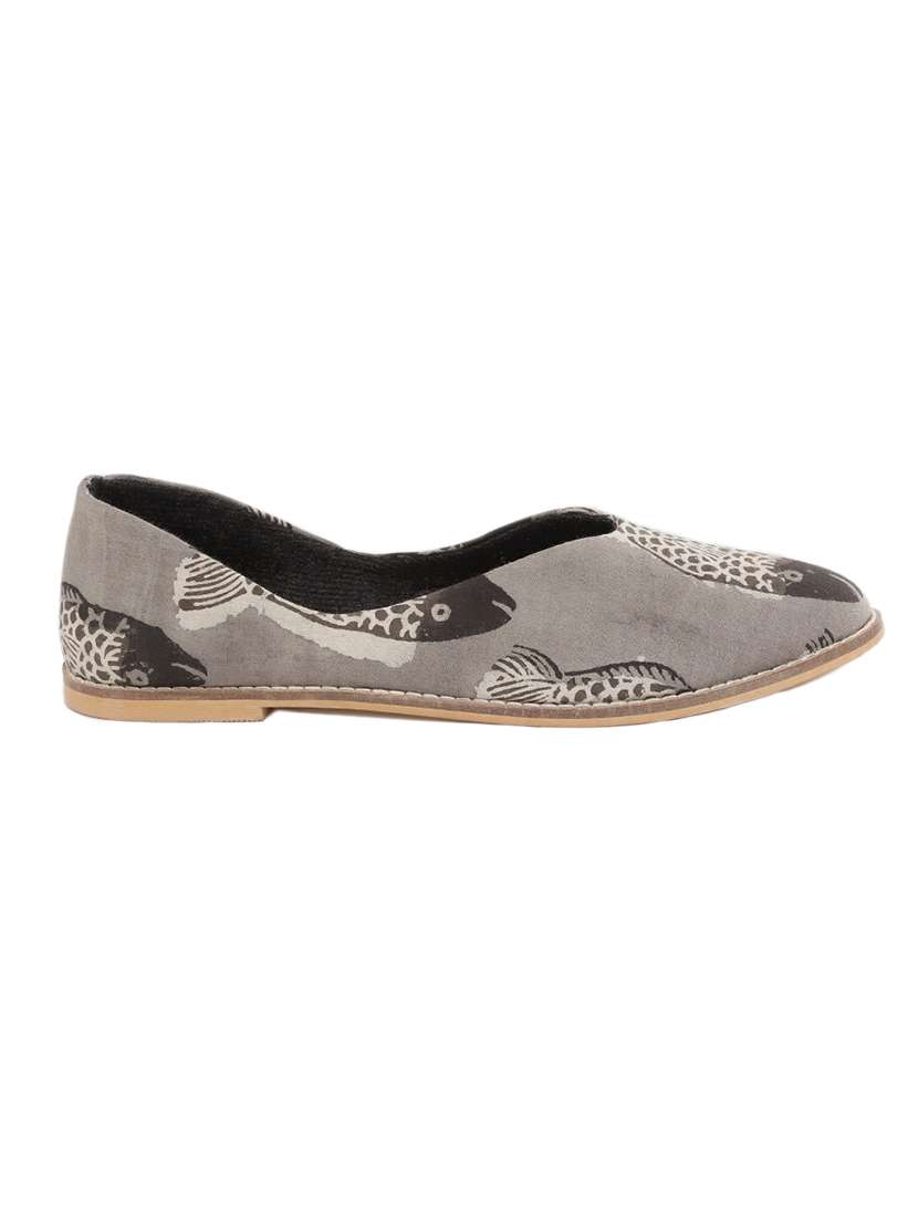 grey fabric slip on ballerina - 18412127 -  Standard Image - 1