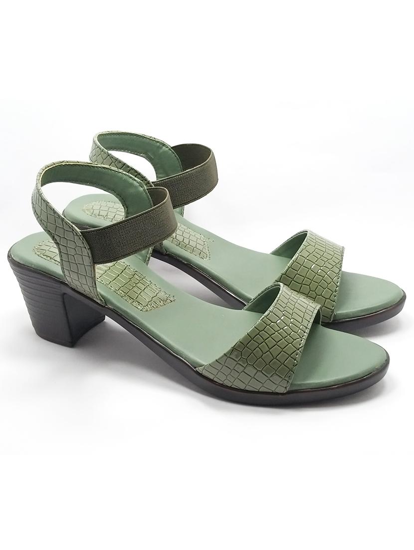 green synthetic back strap sandals - 18412169 -  Standard Image - 1