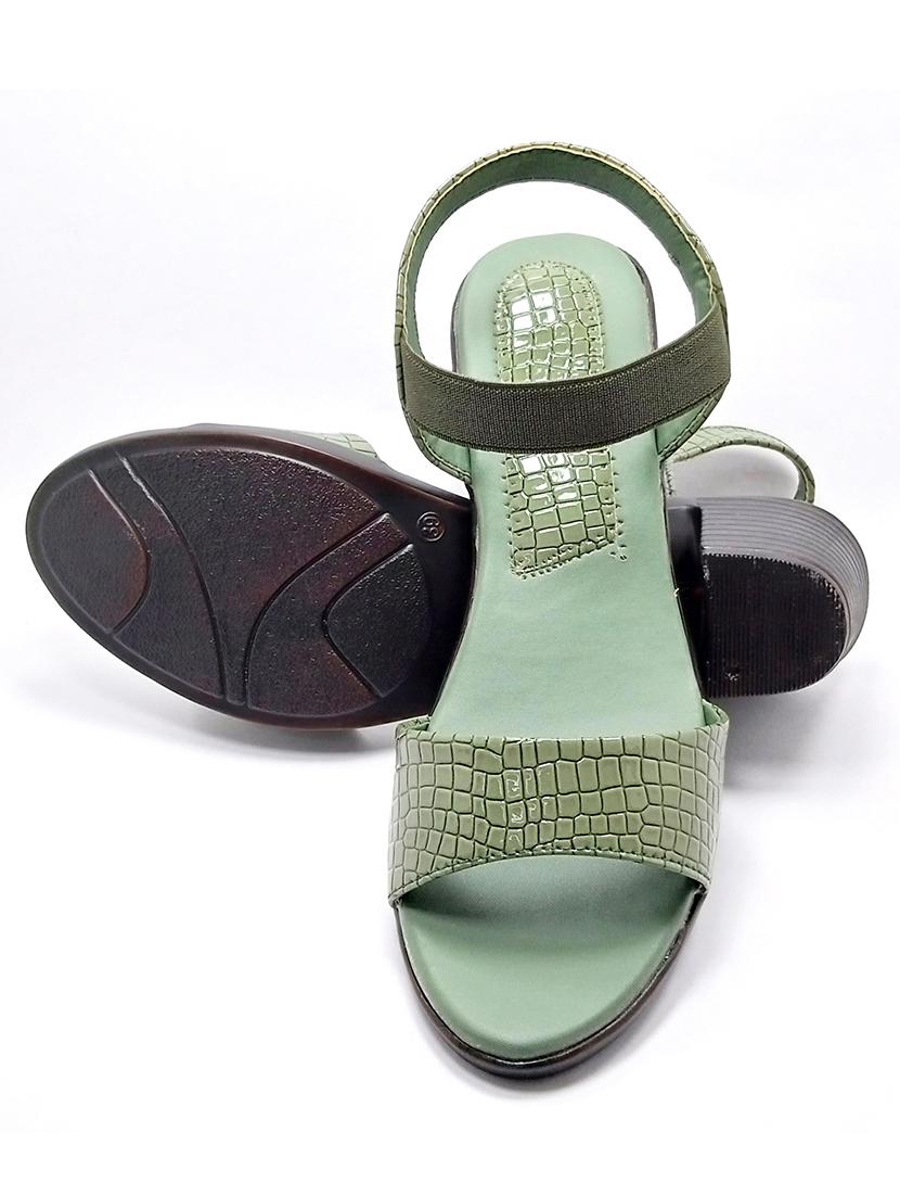 green synthetic back strap sandals - 18412169 - Standard Image - 4