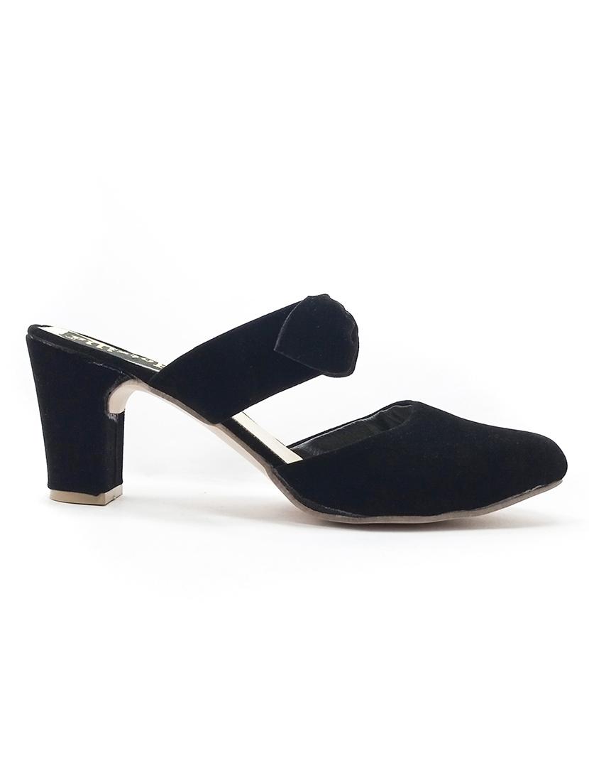 black synthetic slip on sandals - 18412176 - Standard Image - 1