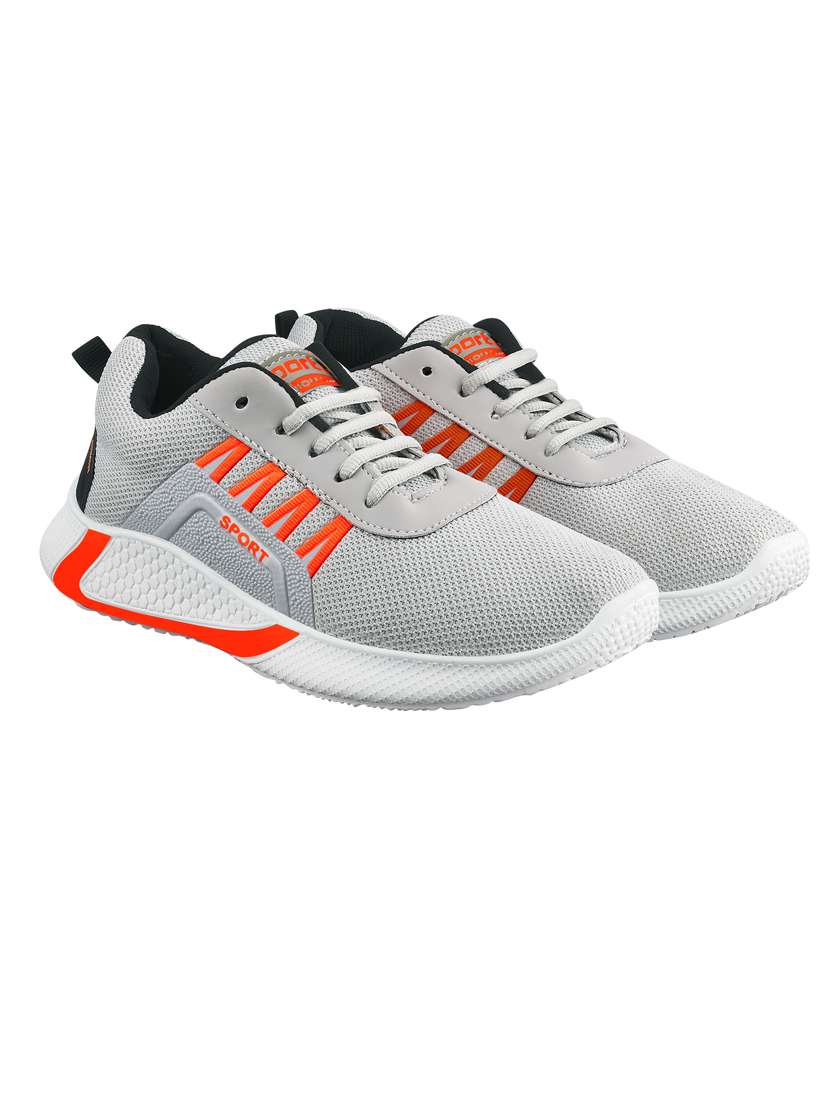 grey mesh laceup sports shoes - 18412527 -  Standard Image - 1