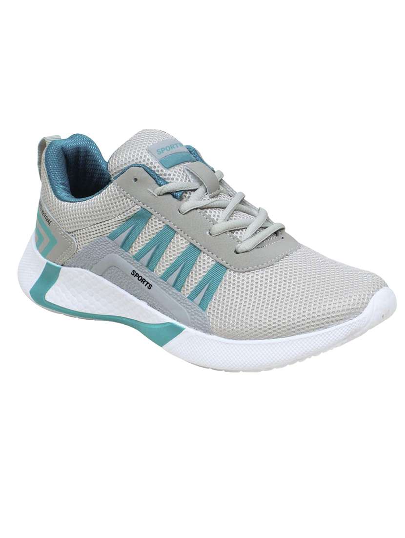 grey mesh laceup sports shoes