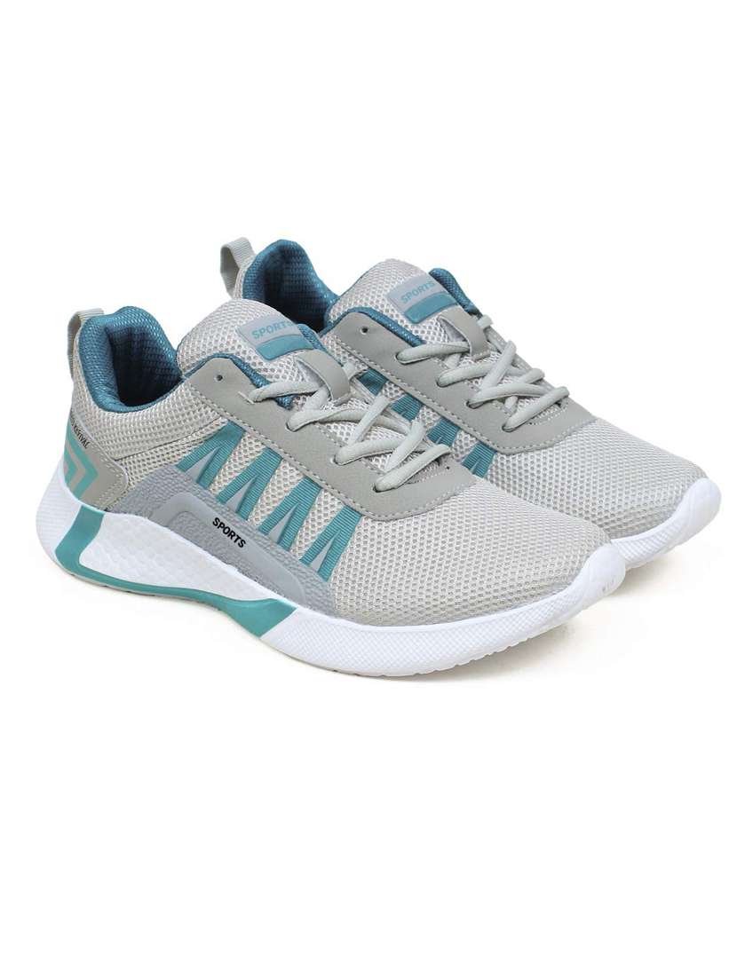 grey mesh laceup sports shoes - 18412539 -  Standard Image - 1