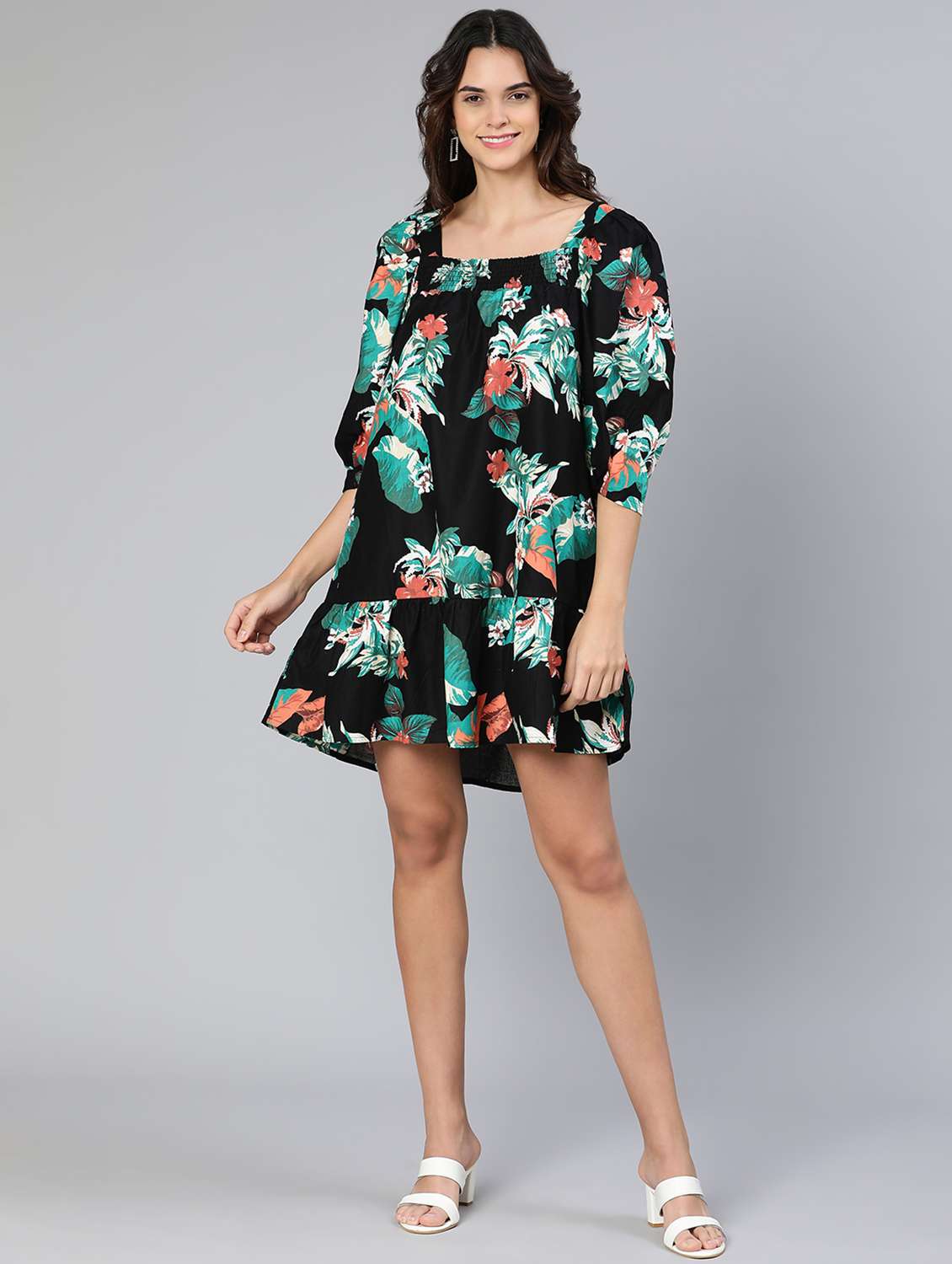women's fit & flare floral dress - 18412916 - Standard Image - 4