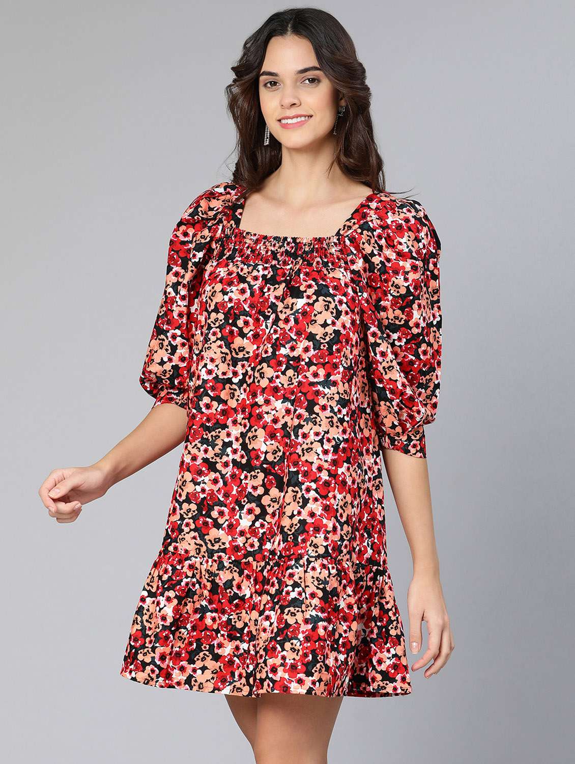 printed fit & flare dress - 18412917 -  Standard Image - 1