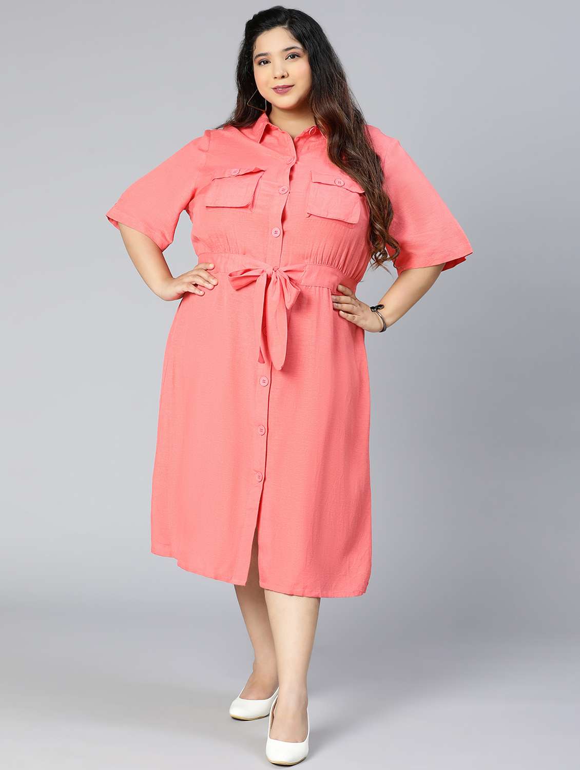 women's shirt solid dress - 18412934 -  Standard Image - 1