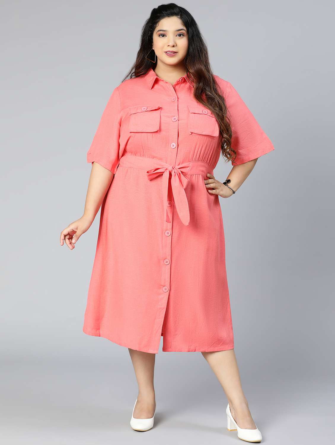 women's shirt solid dress - 18412934 -  Standard Image - 4