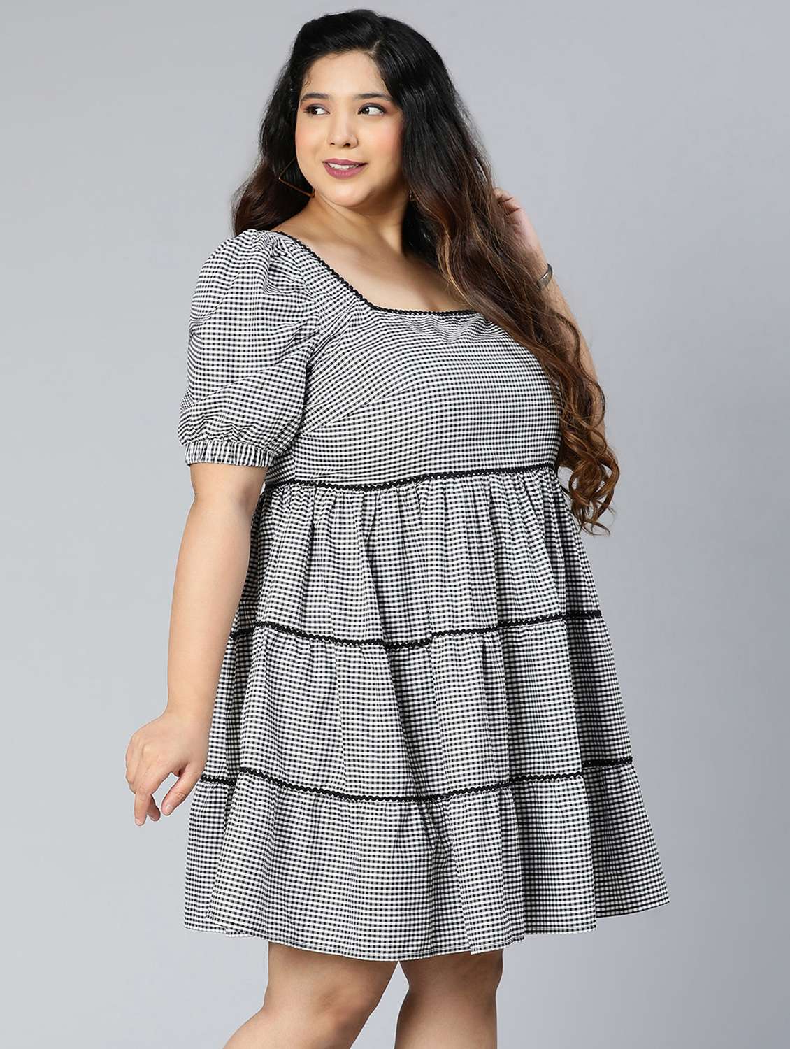 black printed a-line dress - 18412940 -  Standard Image - 1