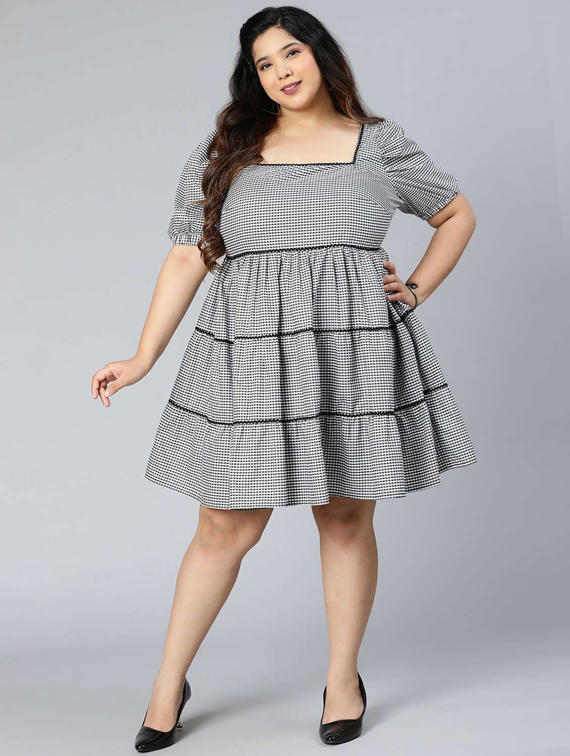 black printed a-line dress - 18412940 -  Standard Image - 4