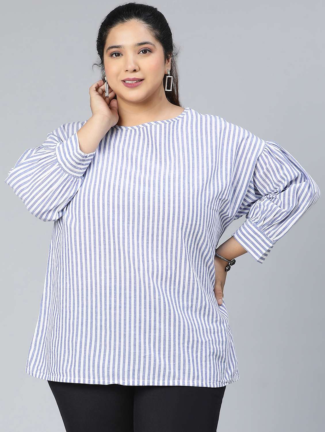 women's straight round neck top