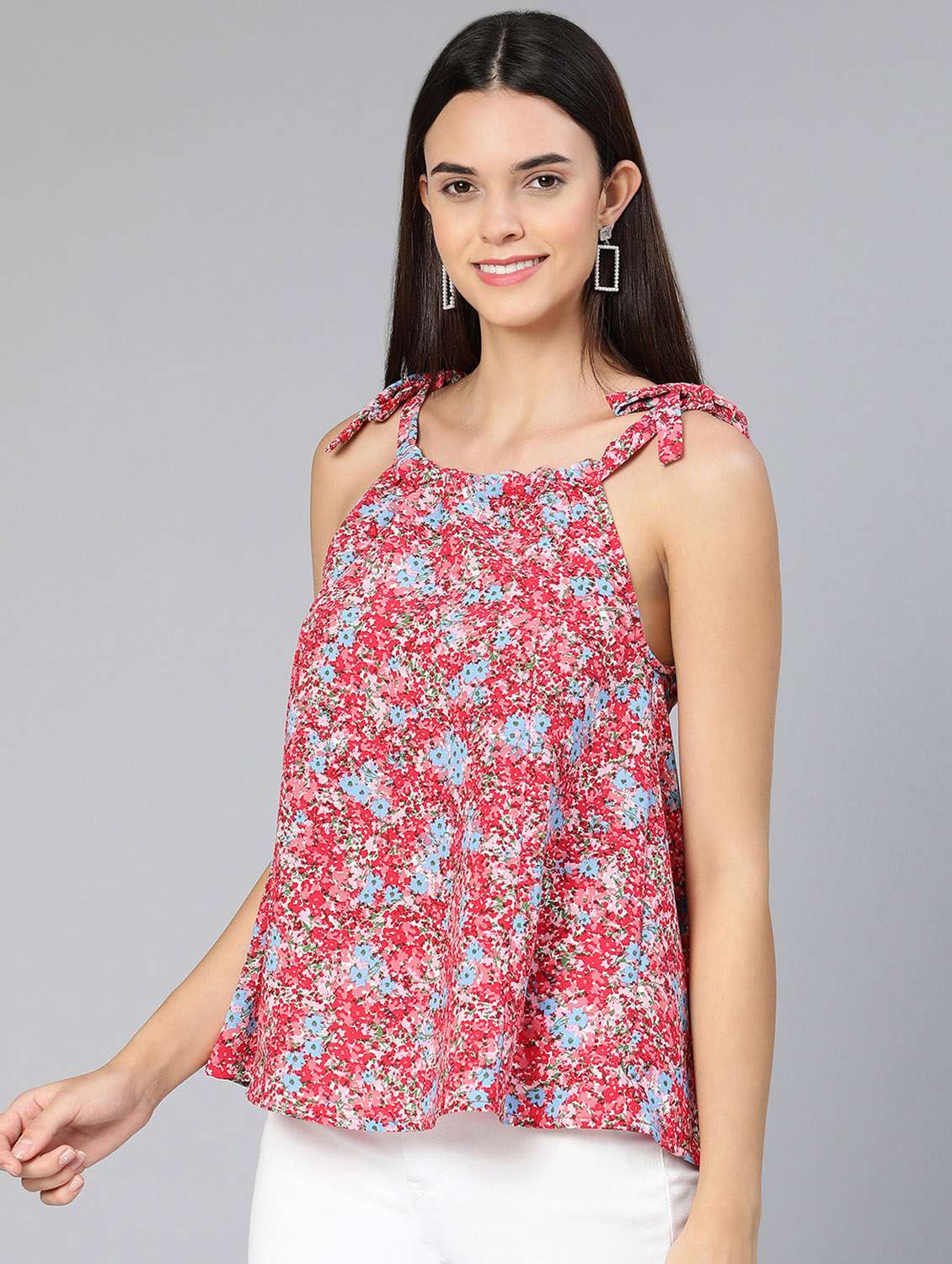 women's a line mandarin neck top - 18412950 -  Standard Image - 1