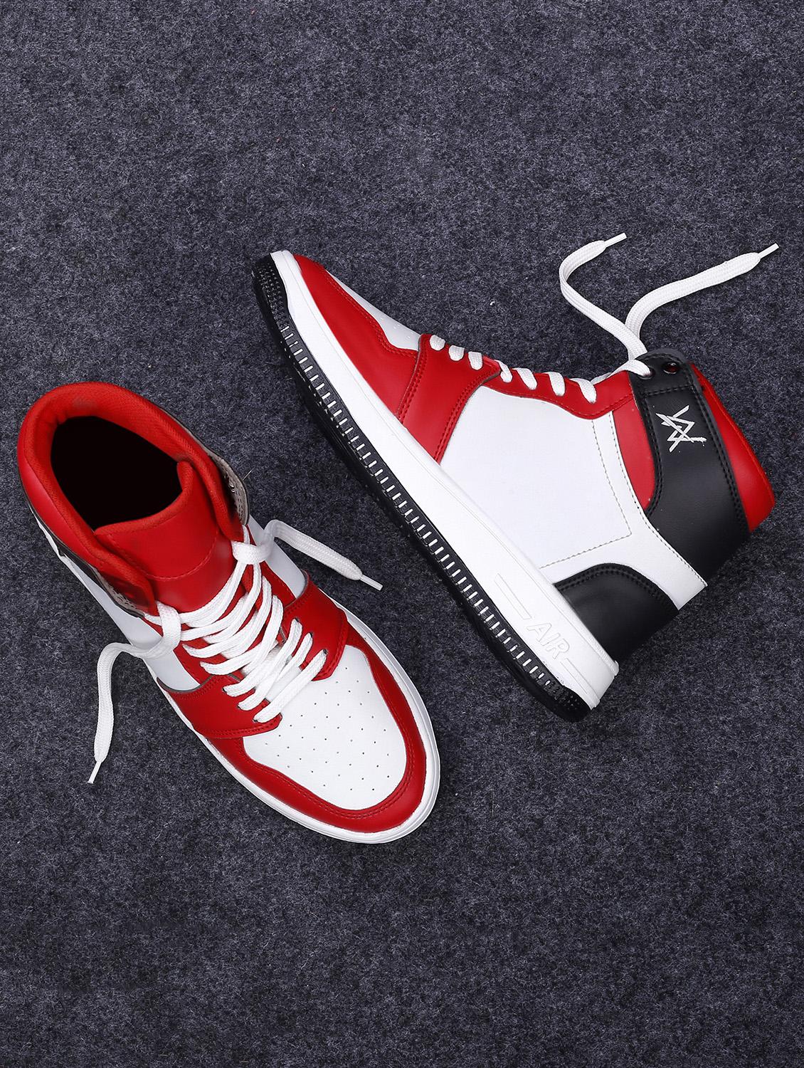 red pu lace up sneakers - 18413055 -  Standard Image - 1