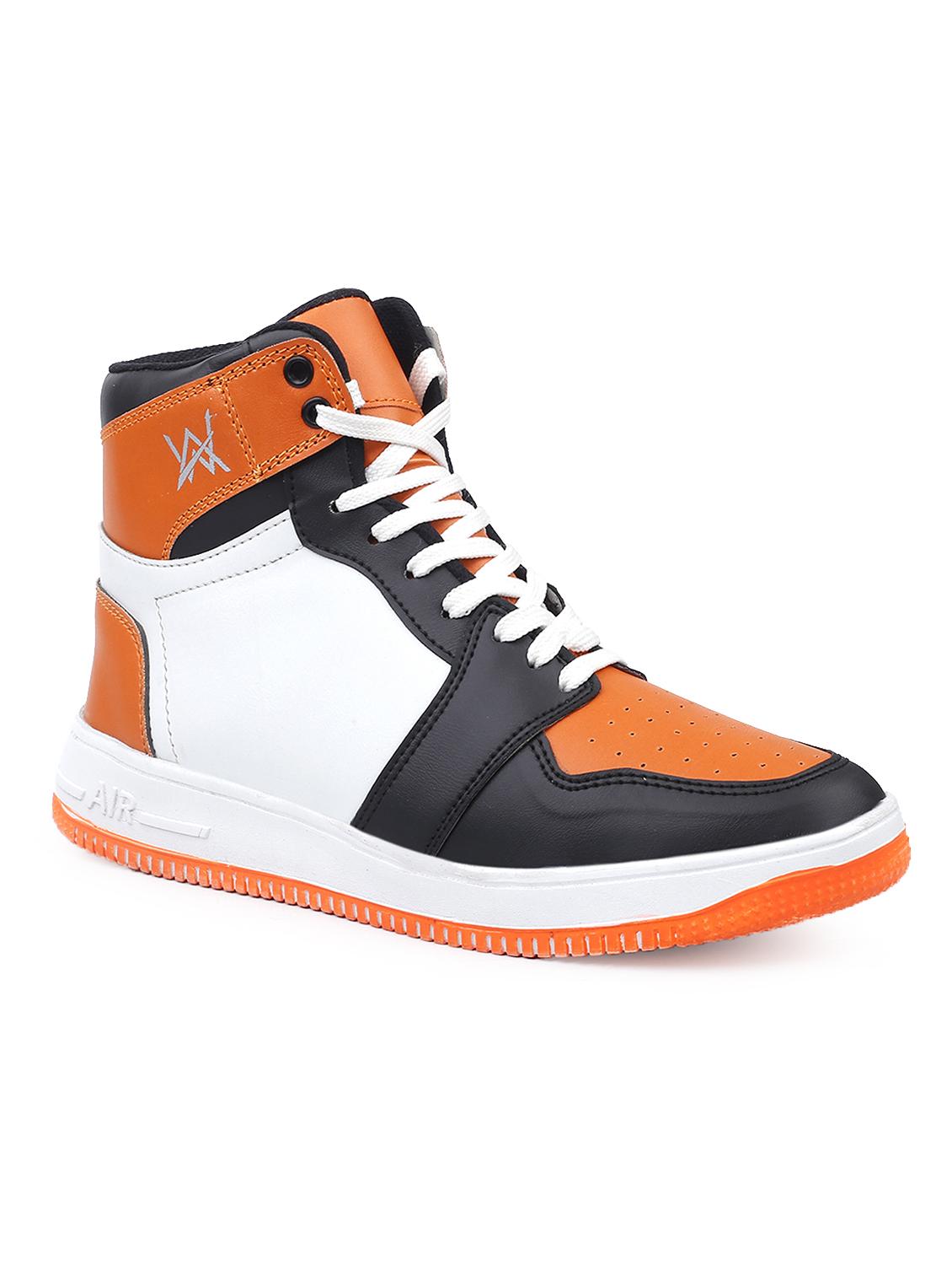 orange pu lace up sneakers - 18413056 - Zoom Image - 0
