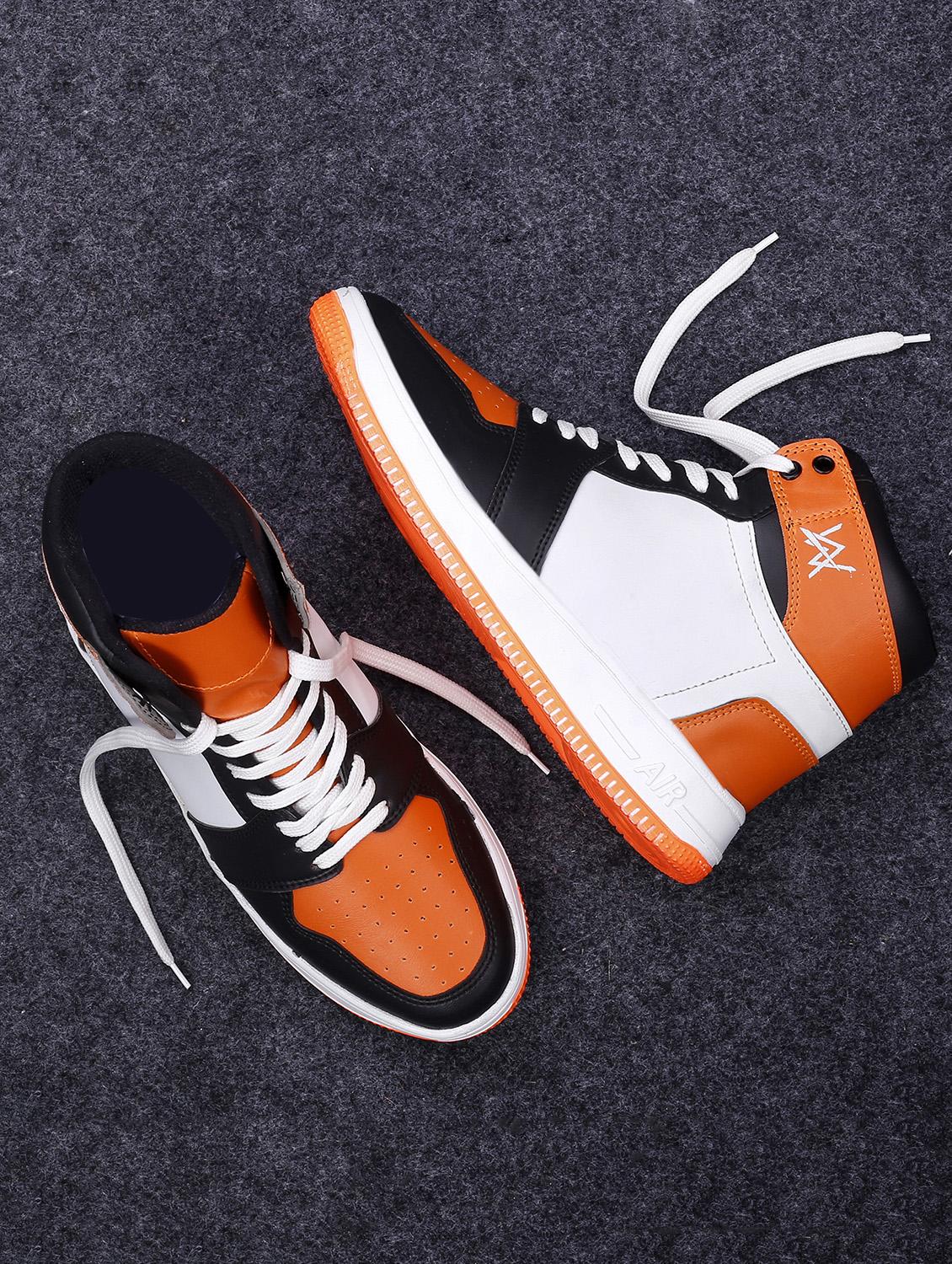 orange pu lace up sneakers - 18413056 - Standard Image - 1