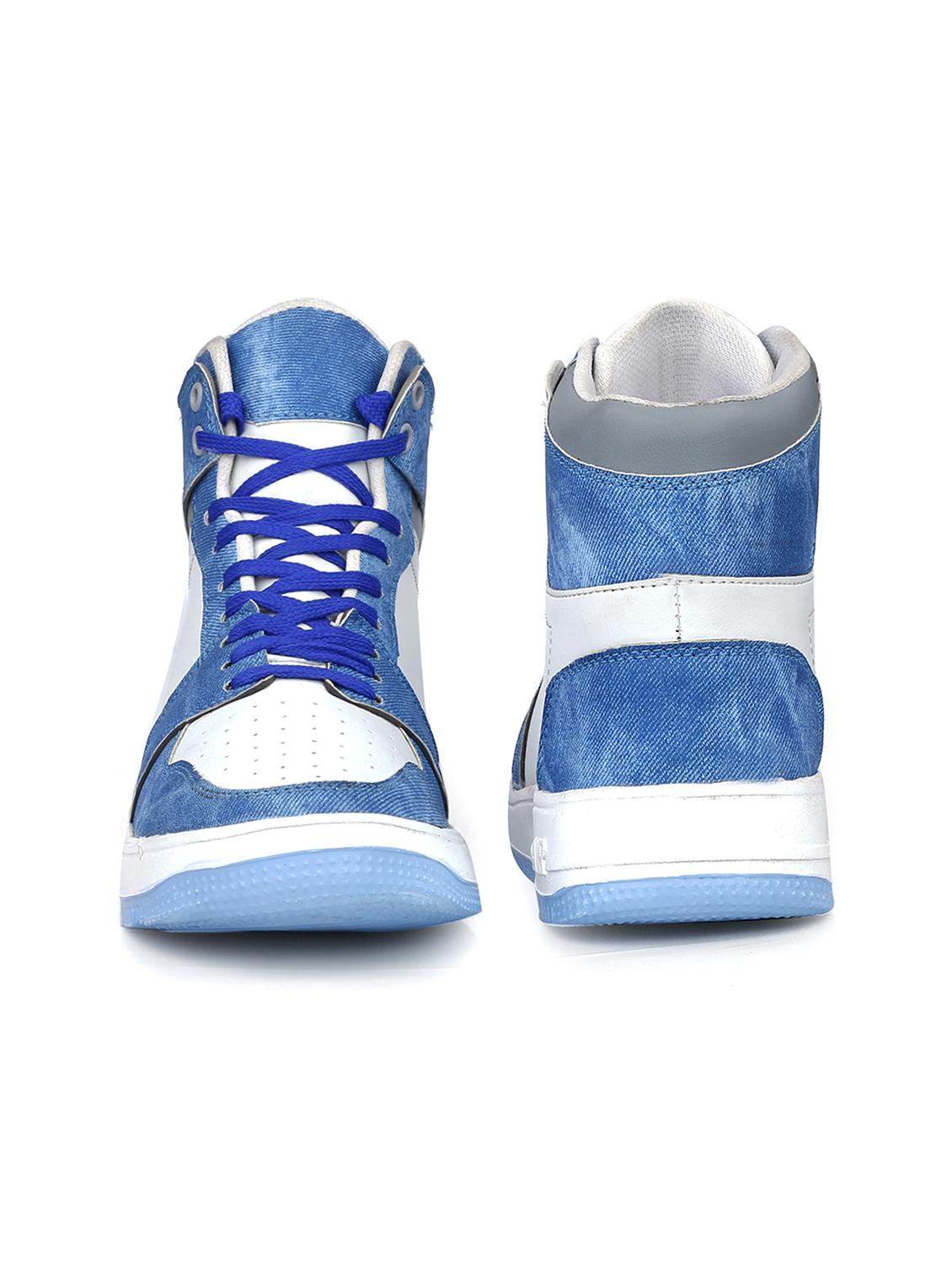 blue pu lace up sneakers - 18413058 - Standard Image - 4