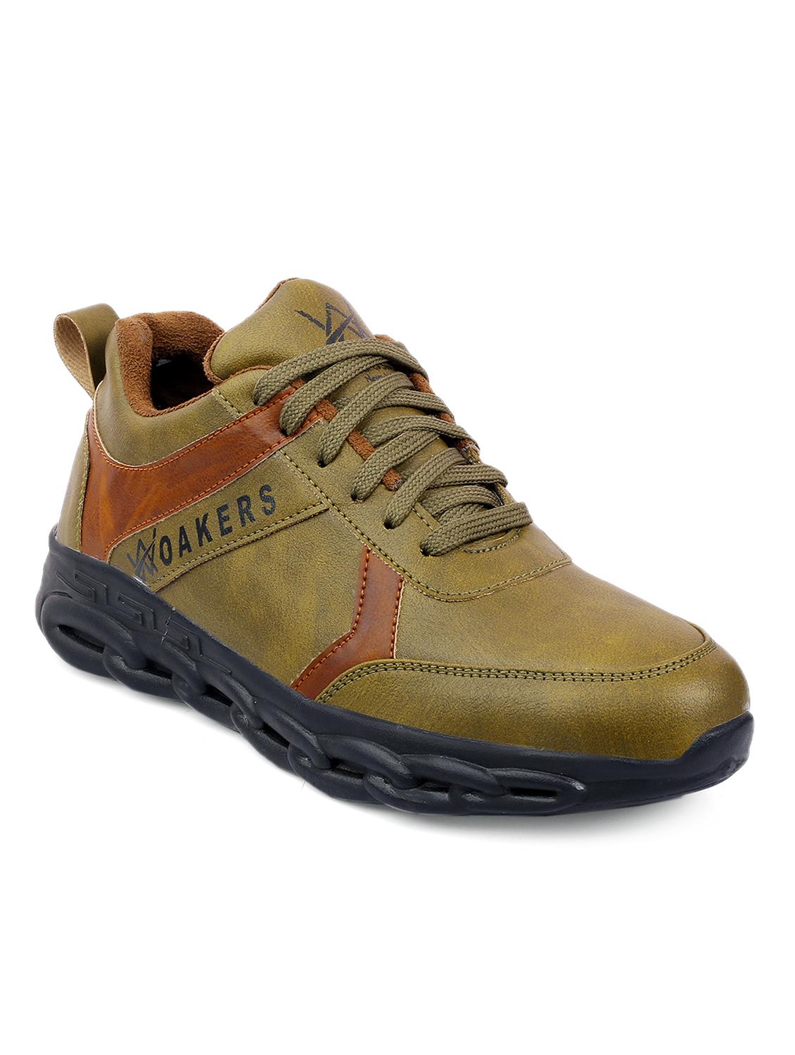 green pu lace up sneakers - 18413070 -  Zoom Image - 0