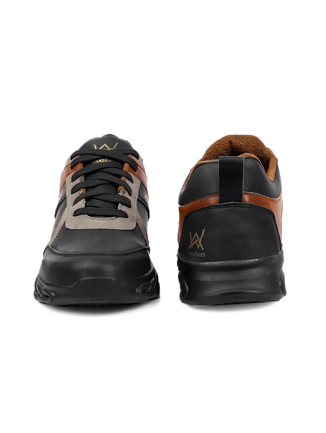 black pu lace up sneakers - 18413072 - Standard Image - 4